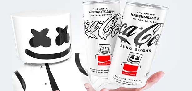 Coca-Cola collaborated with electronic DJ and producer Marshmello to create a strawberry-and-watermelon fusion drink flavor.