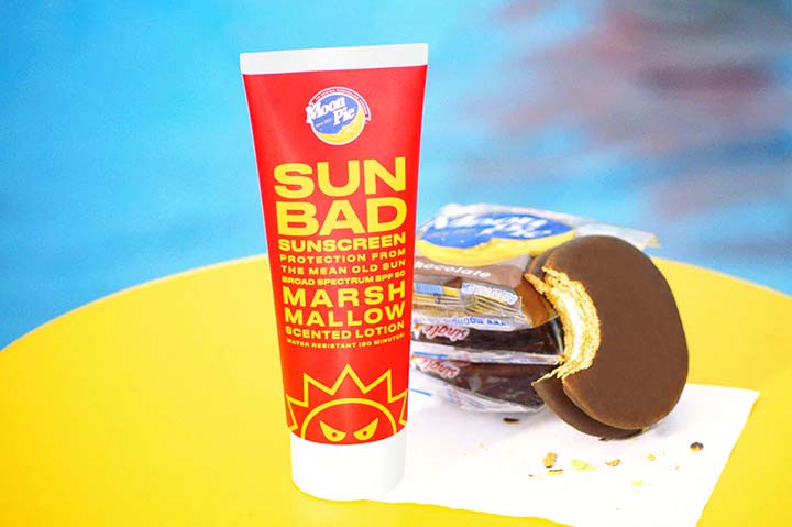 MoonPie’s marshmallow-scented sunscreen plays off the brand’s tongue-in-cheek hatred of the sun.