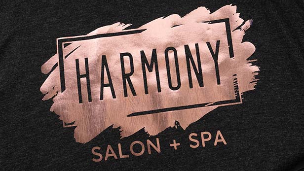 Metallic heat transfer vinyl can turn a simple one-color design into something special.