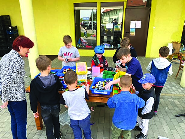 Refugee children playing