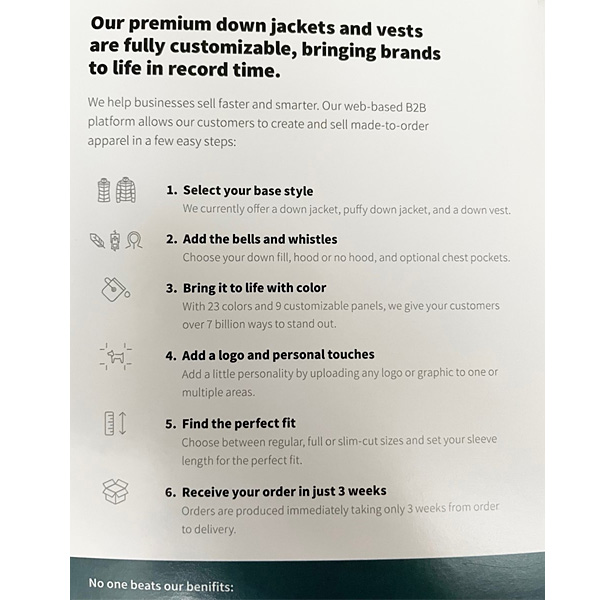 explanation card of Hexa jackets