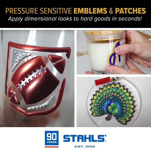 STAHLS' pressure sensitive emblems and patches