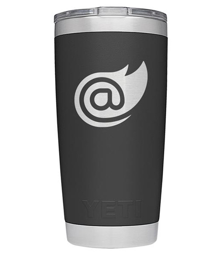 black stainless steel YETI tumbler