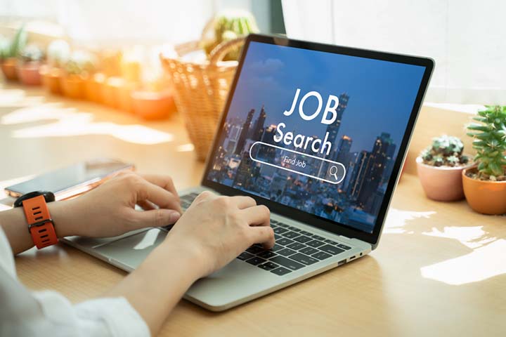 Job search on computer