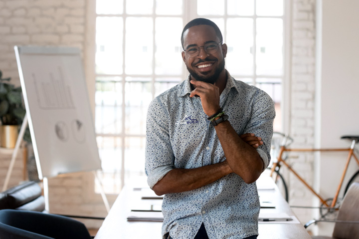 young entrepreneur smiling