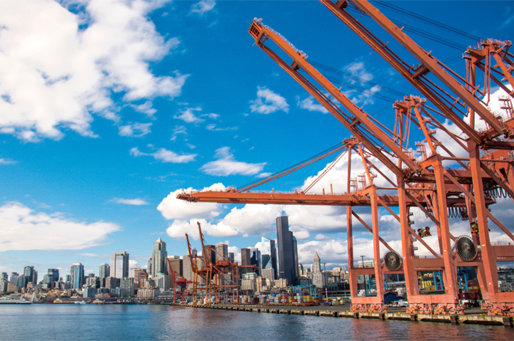 Seattle seaport cranes