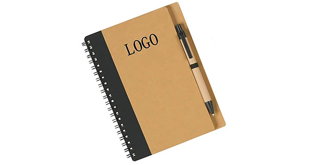Kraft Spiral Notebook With Pen