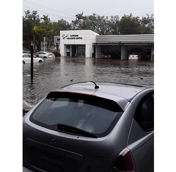 flooded parking lot