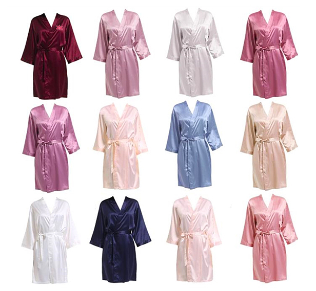 assorted colors satin robes