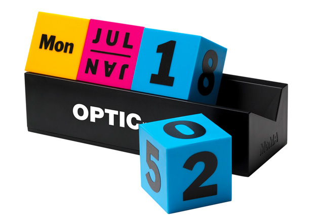 colorful MOMA perpetual cube calendar