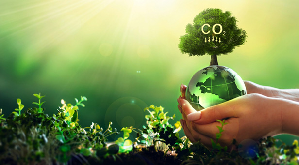 emission/renewable energy concept, green