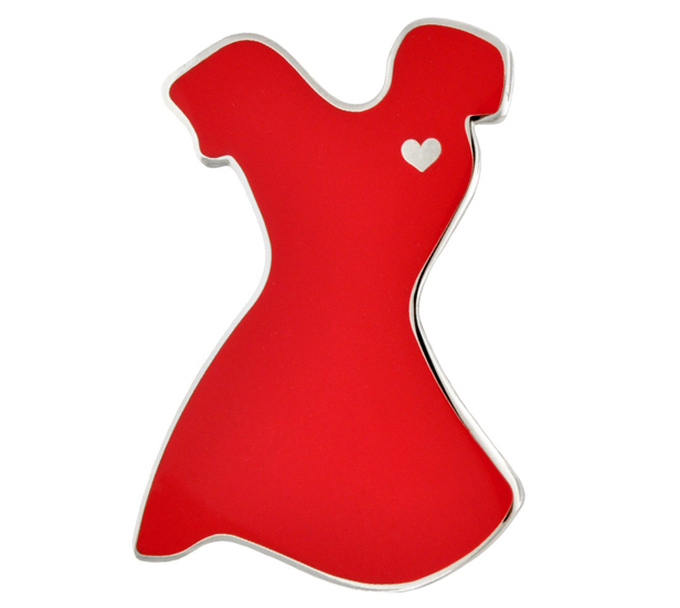 red dress pin