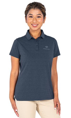 woman wearing navy polo