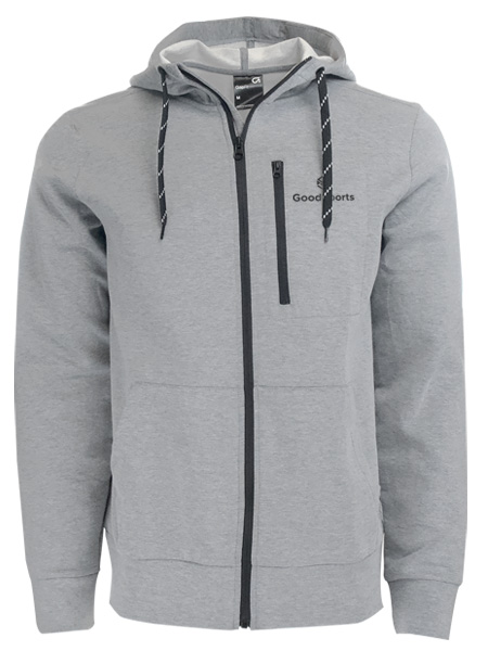 gray zippered hoodie