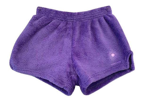 fuzzy purple shorts