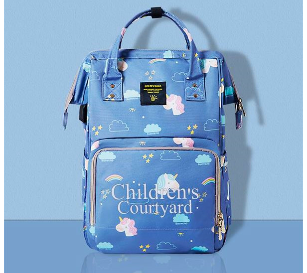 blue backpack diaper bag