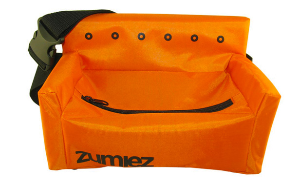 orange fanny pack shaped like couch