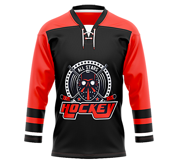 black and orange hockey jersey