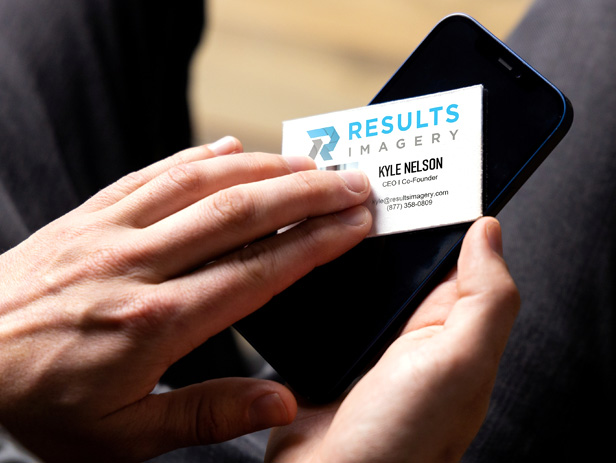 bacteria-killing business card and screen-cleaning pad