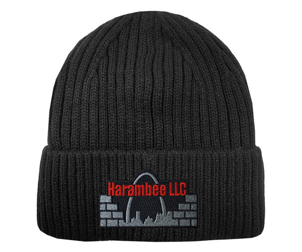 black knit beanie