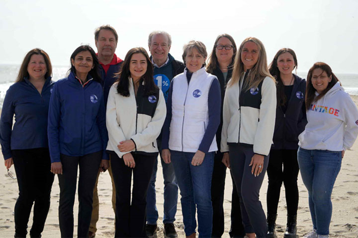 Vantage employees on beach