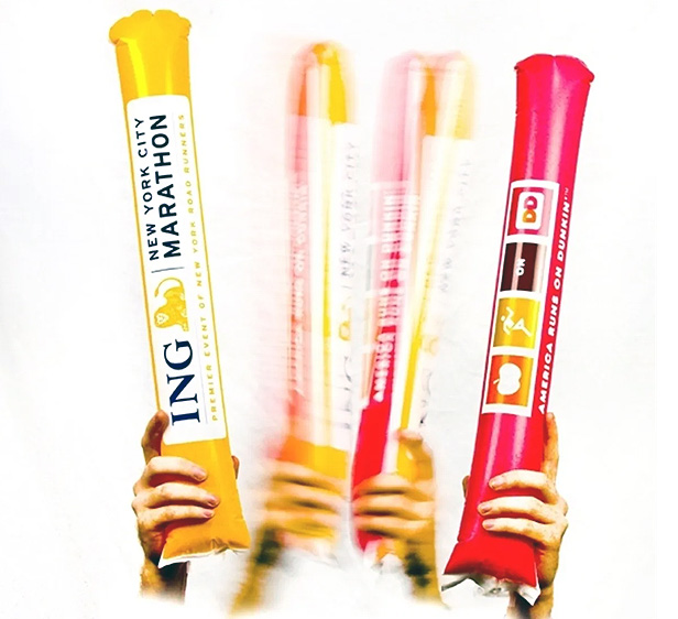 inflatable polyethylene noisemakers