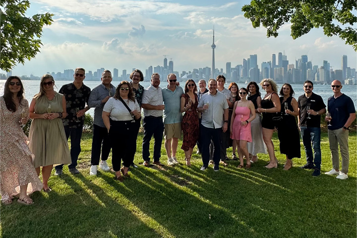 Attendees enjoy an evening at the Royal Canadian Yacht Club during Facilisgroup’s ThreeSixty event in Toronto