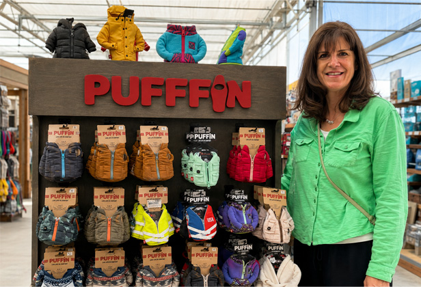 Cindy Mullen with Puffin Beverage Jackets