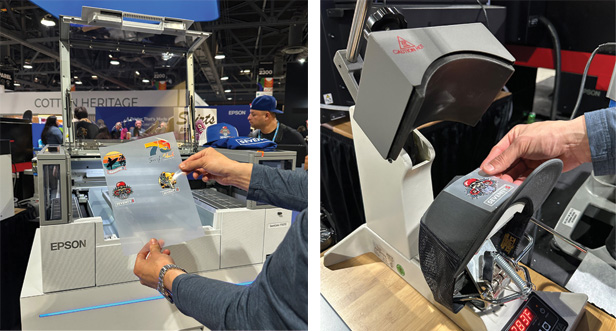 DTF printing demos at trade show