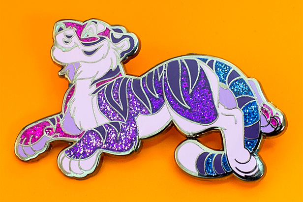 hard enamel pin in shape of cartoon tiger