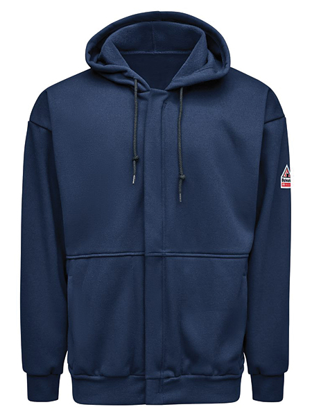 navy blue full-zip hoodie