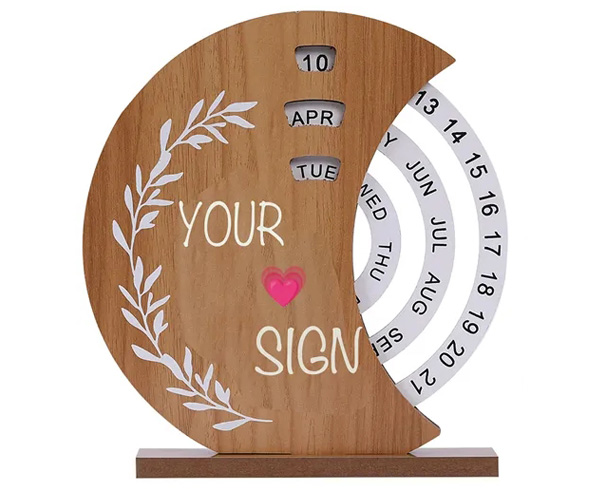 Wooden Rotating Desk Calendar