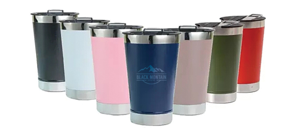 Stainless steel mug with bottle opener