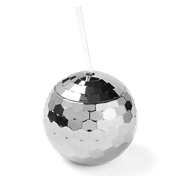 disco ball tumbler with straw