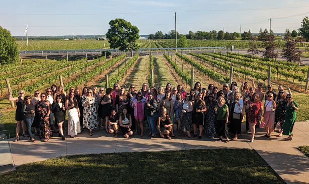group on women at winery