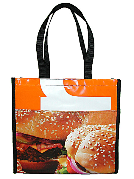 recycled banner tote