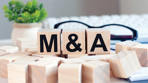 m&a on wooden blocks
