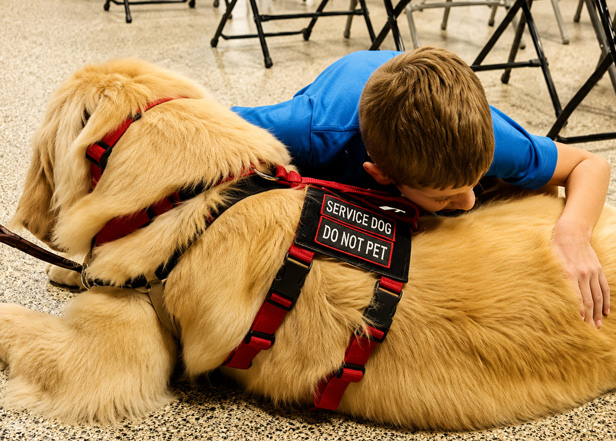 Wyatt Turner and service Dog, Affi