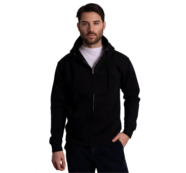 man wearing black fleece hoodie