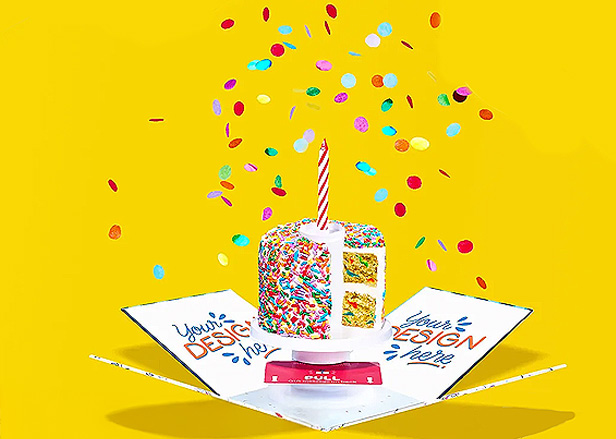 confetti-packed explosion box