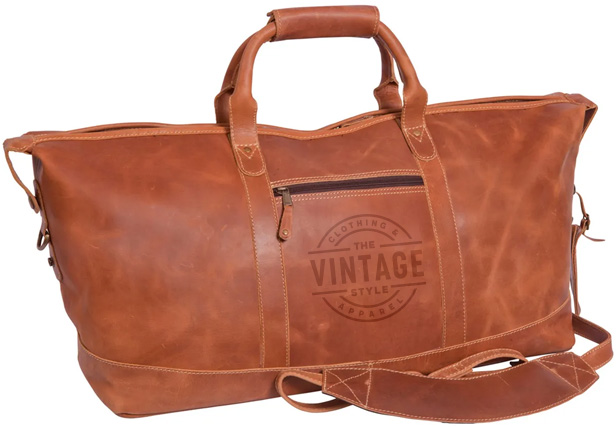 sleek leather duffel 