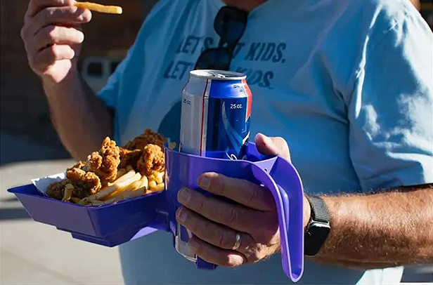 Wingman One-Handed Snack & Beverage Holder
