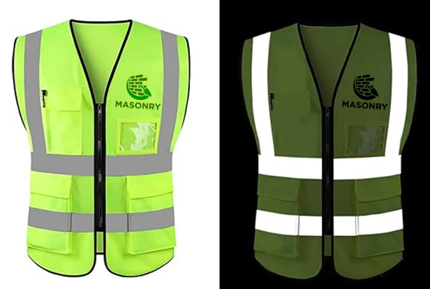 Highly visible night or day knitted safety vest