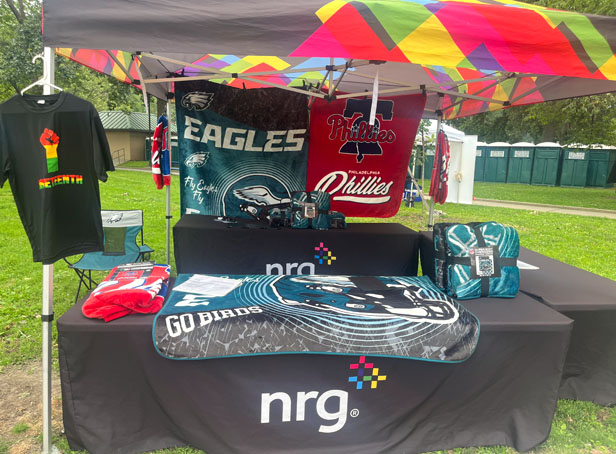 merch booth at Juneteenth festival