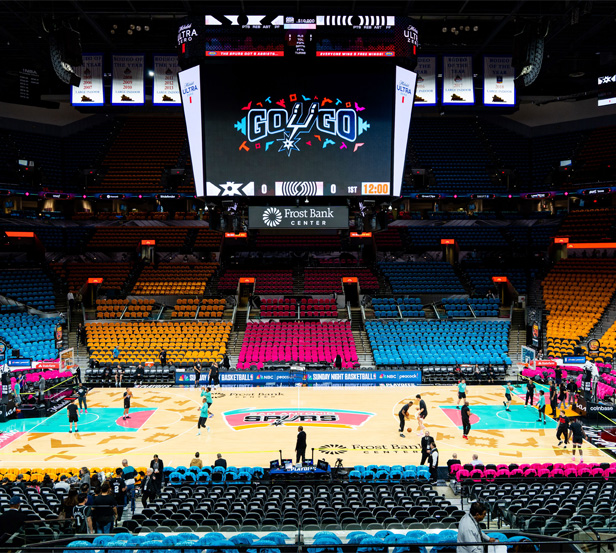 arena with fiesta shirts
