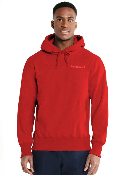 man wearing red hoodie