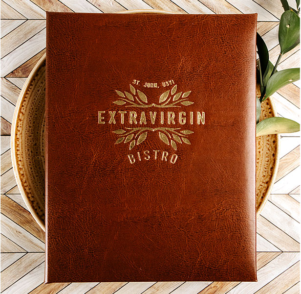 leather menu cover