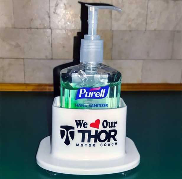 hand wash in logoed bottle station