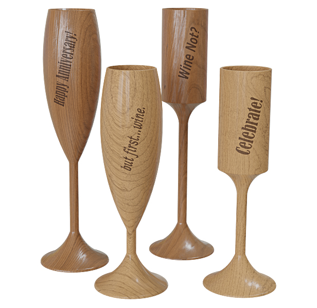 goblets made of wood