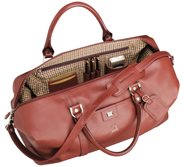 leather weekender duffel